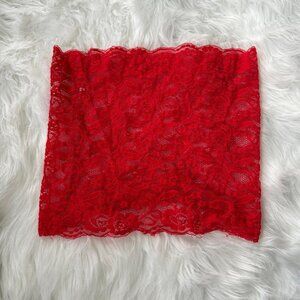 Red lace tube top